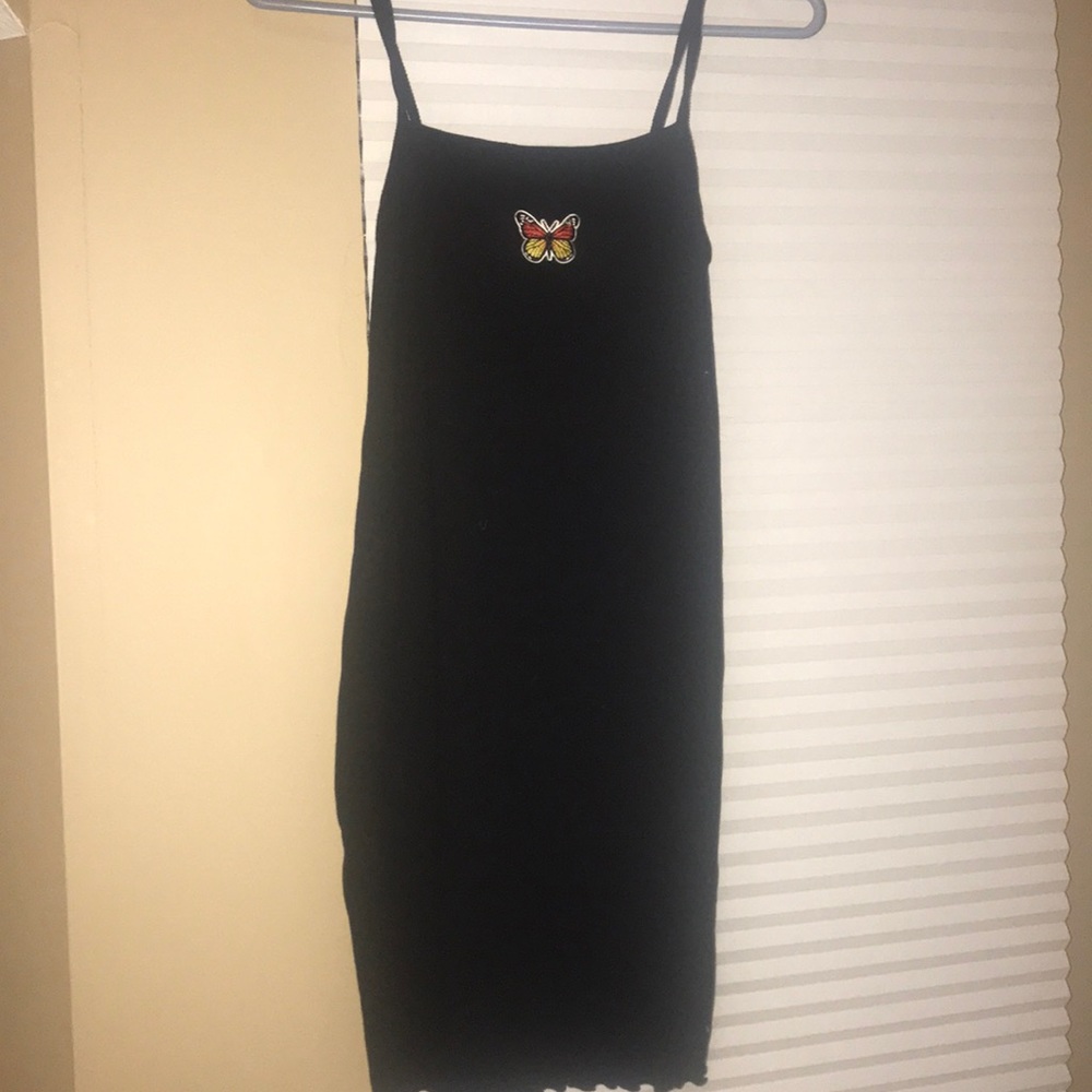 Black Mini Dress w/ Butterfly Patch